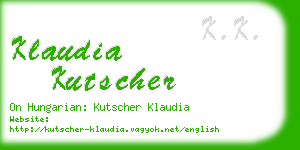 klaudia kutscher business card